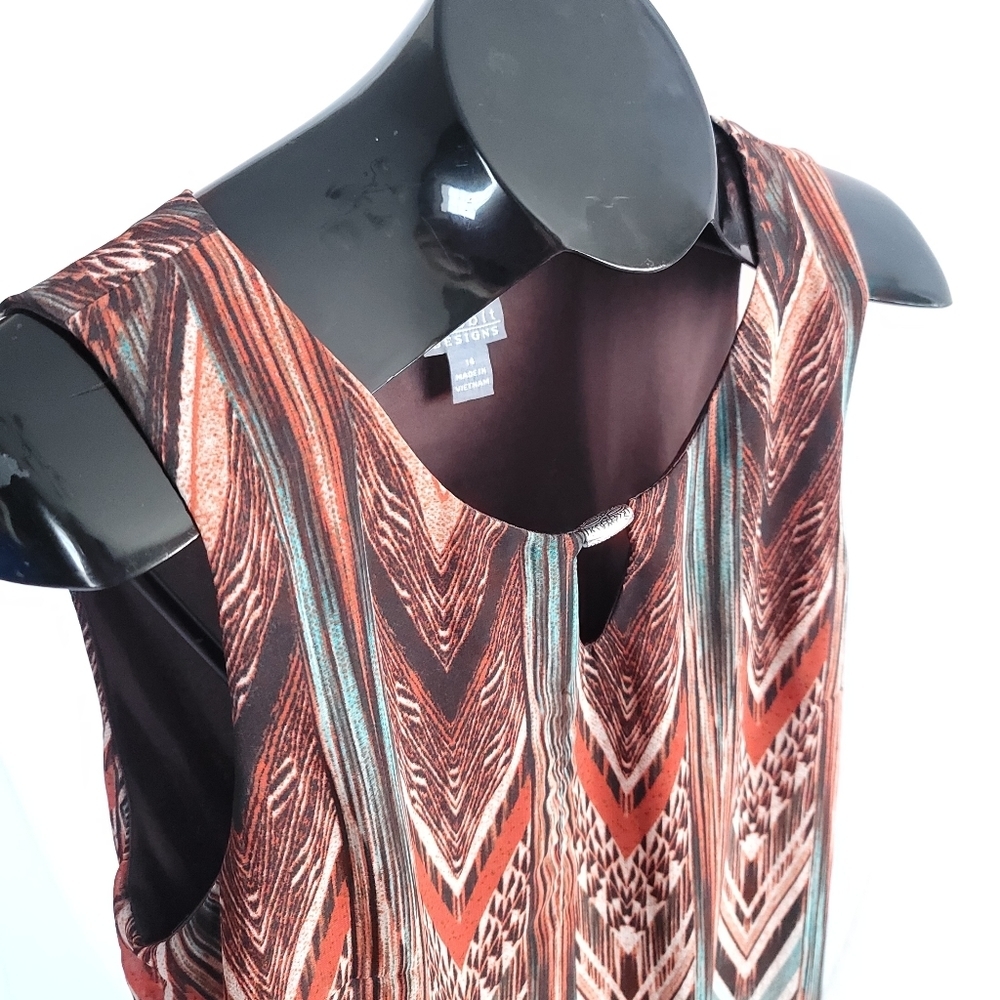 Rabbit Rabbit Rabbit Designs Azteca Print Bead Neckline Detail Size 14 - Picture 5 of 5